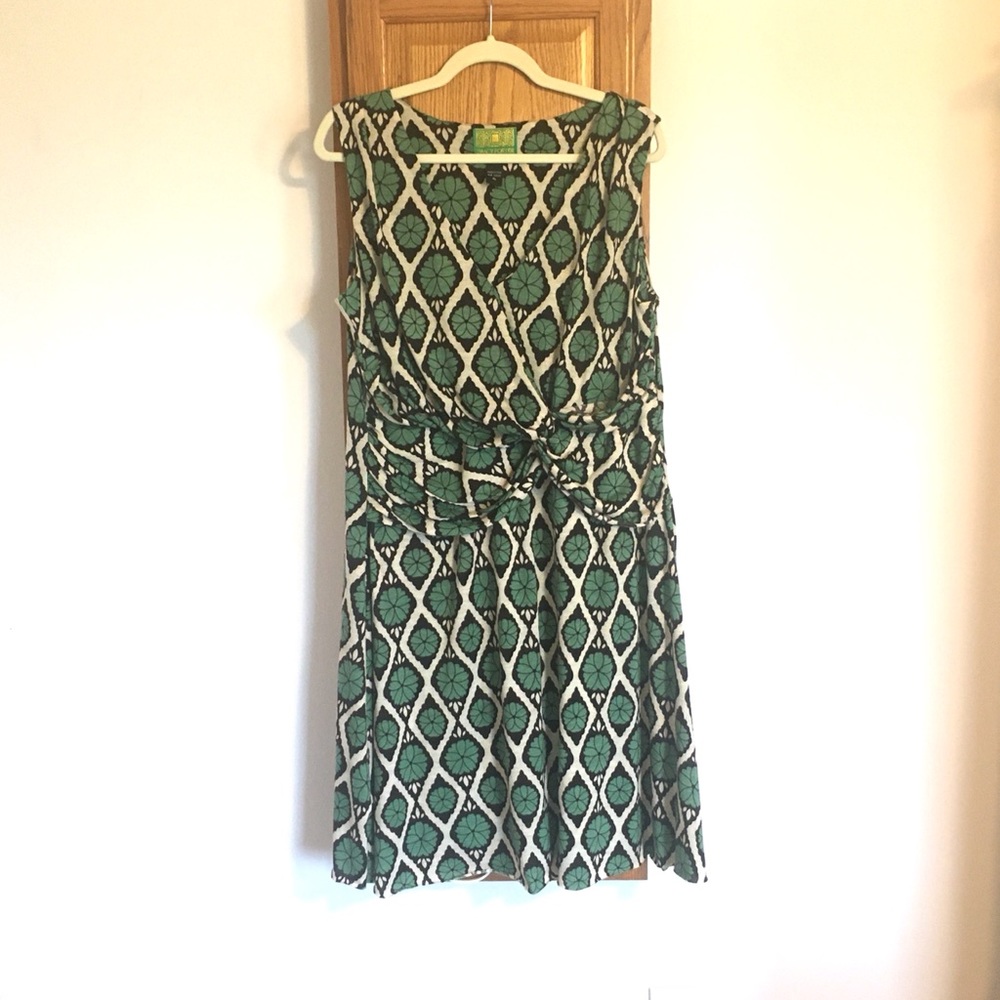 Tracy Porter Green Print Sleeveless Dress XL